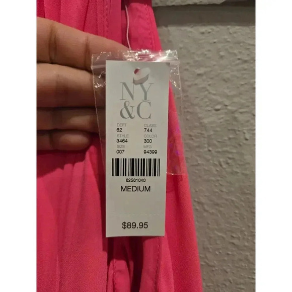 New York & Company Women's Pink Sleeveless Maxi Dress Size M Y2K Fairy - Picture 12 of 14